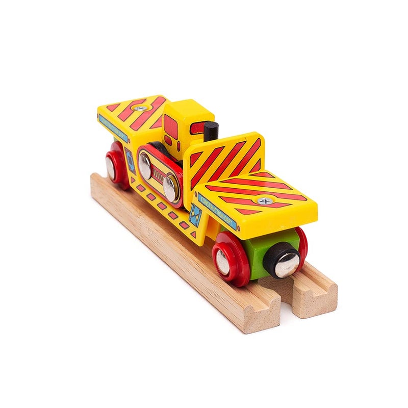 بيجيجز ريل جرافة خشبية ذات محمل منخفض من Bigjigs Rail - معظم العلامات التجارية الرئيسية الأخرى للسكك الحديدية الخشبية متوافقة - Image 3
